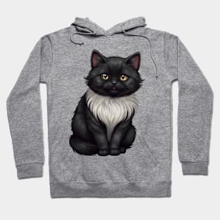 fluffy black cat Hoodie